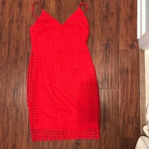 Lulus Crochet Mini Red Dress